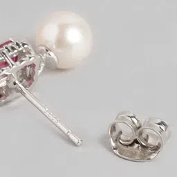 zavya Sterling Silver Pearl Drop Earrings image 5