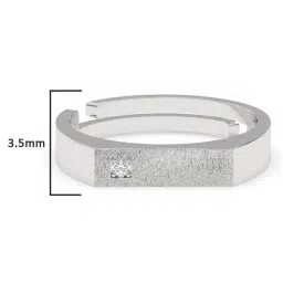 clara Sterling Silver American Diamond-Studded Band Ring image 5