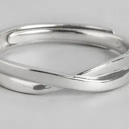 zavya Men Sterling Silver Crossed Paths Adjustable Ring image 5