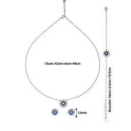 silberry Women Sterling Silver Necklace with Earrings & Bracelet image 5