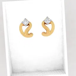 p.c. chandra jewellers Yellow Gold Kalka American Diamond Stud Earrings image 5