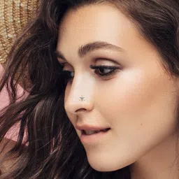 valanova Women Yellow Gold Lab Grown Diamond Nose Ring image 5