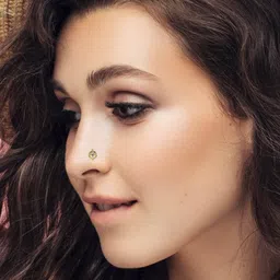 valanova Women Yellow Gold Lab Grown Diamond Nose Ring image 5