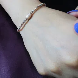arte Women Sterling Silver Rose Gold-Plated Link Bracelet image 5