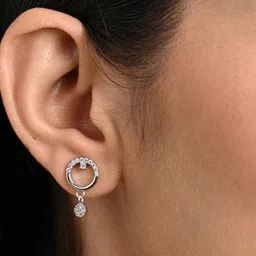 clara Women Sterling Silver American Diamond-Studded Drop Earrings image 5