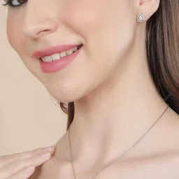 miss highness Women Sterling Silver Teardrop Necklace & Earrings Set image 5