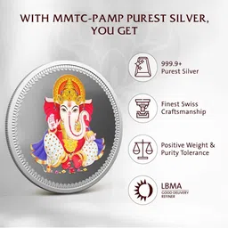 mmtc pamp Women Pure Silver Ganesha Coin image 5