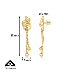 p n gadgil jewellers Women Yellow Gold Forest Foliage Drop Earrings image 5