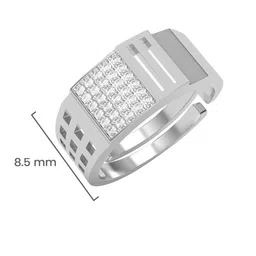 clara Men Sterling Silver Swiss Zirconia Leon Ring image 5