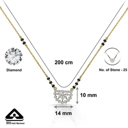 p n gadgil jewellers Women Yellow Gold Diamond-Studded Modern Mangalsutra image 5