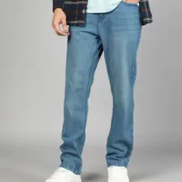 Shein Full Length Fly With Button Closure Mid Wash Jeans-image-45