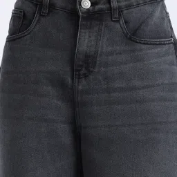 Shein Full Length Fixed Waist Mid Wash Jeans image 5