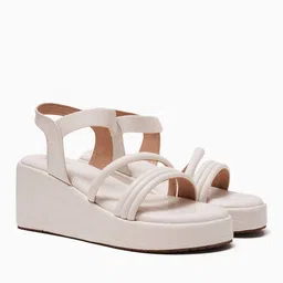 jm looks Women Slingback Round-Toe Wedges image 5