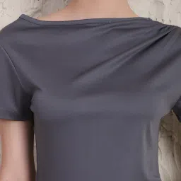 Shein Asymmetrical Ruched Neck Short Sleeve Bodysuit image 5