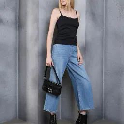 Shein Spaghetti Strap Side Ruched Textured Fitted Cami Top image 5