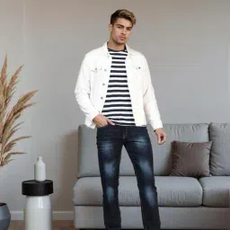 Shein Full Length Fixed Waist Mid Wash Jeans image 5