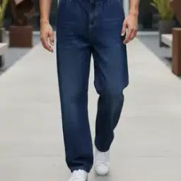 Shein Fly With Button Closure Pleated Mid Wash Jeans-picture-53