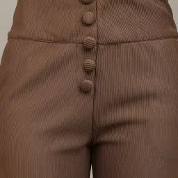 Shein Work Full Length Ribbed Loose Fit Pants With Pockets image 5