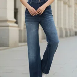 Shein Full Length Fly With Button Closure Mid Wash Jeans image 1