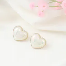 Shein Women Heart Shape Pearl Gold Stud Earring-picture-17