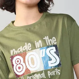 Shein Casual Drop-shoulder Sleeve Typographic Chest Print Crew T-Shirt image 5