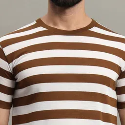 alpha tribe Men Stripes Print Regular Fit T-Shirt image 5