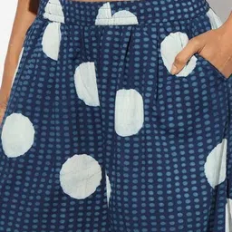 svrnaa by azorte Women Polka Printed Flared Pants image 5