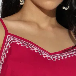 outryt by azorte Strappy Embroidered Cami Top image 5