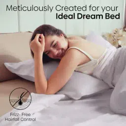 haus & kinder 300TC Satin Double Flat Bedsheet with 2 Pillow Cover image 5