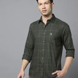 u.s. polo assn. Men Checked Yarn Dyed Tailored Fit Shirt image 5