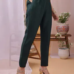 svaraa Women Embroidered Straight Kurta Set with Dupatta  image 5