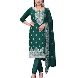 svaraa Women Embroidered Unstitched Dress Material image 5
