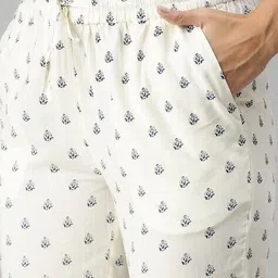 demoza Micro Print Pants with Drawstring Waist image 5