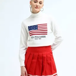 u.s. polo assn. Women Brand Print Turtleneck Pullover image 4