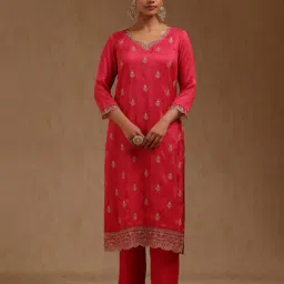 soch Women Embroidered Straight Kurta Suit Set image 5