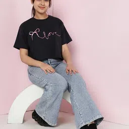 li'l tomatoes  Girls Regular Fit Embroidery Top image 5