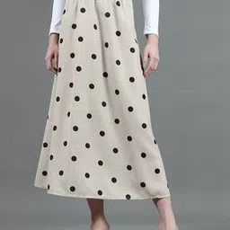 Shein Vintage High Waist Polka-Dot Print Maxi A-Line Skirt-picture-42