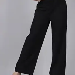 Shein Full Length Fixed Waist Pleated Wide Leg Trousers-picture-13