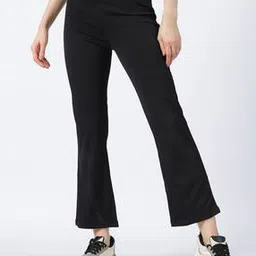 Shein Ankle Length Crossover Waistband Boot Fit Track Pant-image-9