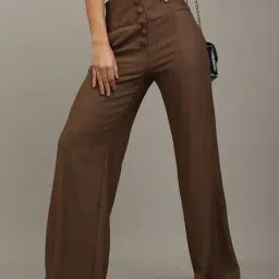Shein Work Full Length Ribbed Loose Fit Pants With Pockets image 1