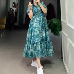 fashion 2 wear Women Abstract Fit and Flare Dress image 1