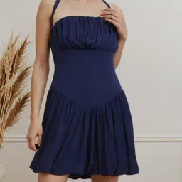 Shein Halter Neck Empire Waist Sleeveless Bubble Dress image 1