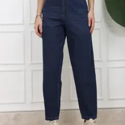 Shein Straight Fit High Rise Ankle Length Back Pocket Embroidered Jeans-picture-29