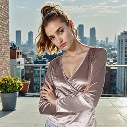 Shein Party Deep V Neck Full Sleeves Loose Fit Short Top-picture-22