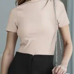 Shein Fitted Boat Neck Ruched Shoulder Short Sleeve Leotard Top-picture-35