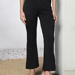 Shein Full Length High Rise Flared Fit Pants image 1
