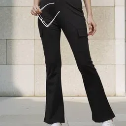 Shein Full Length Boot Fit Pants With Flap Pockets-picture-47