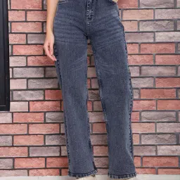 Shein Full Length Fixed Waist Stone Wash Jeans image 1