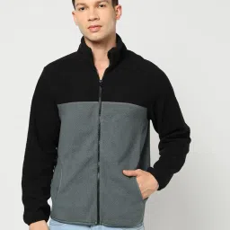 yousta Men Colourblock Regular Fit Sherpa Jacket image 1