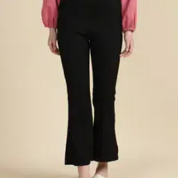 Shein Ankle Length High Rise Pintuck Boot Fit Trousers-picture-45